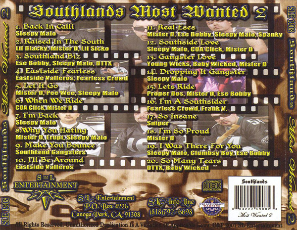 Southlands Most Wanted 2... The Soundtrack Chicano Rap